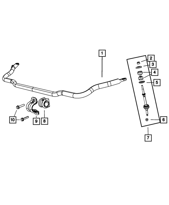55398936AF - Front Suspension: Front Stabilizer Bar for Mopar Image