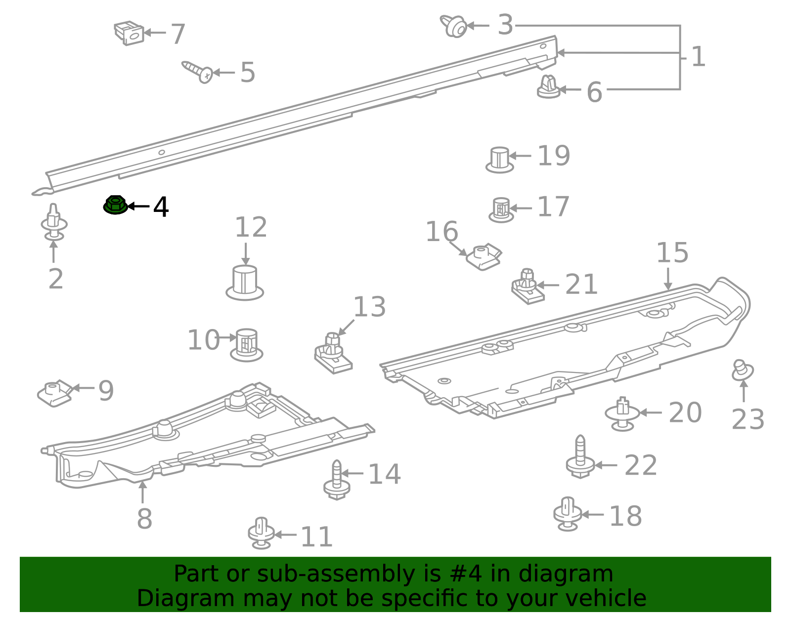 76924-52040 - Rocker Molding Retainer 2007-2025 Toyota | Longo