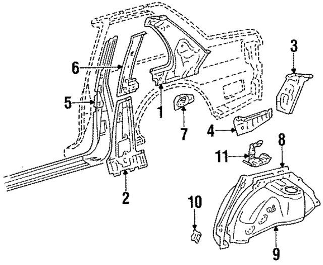 6163216150 - : Wheel Housing Side Panel for Toyota Image