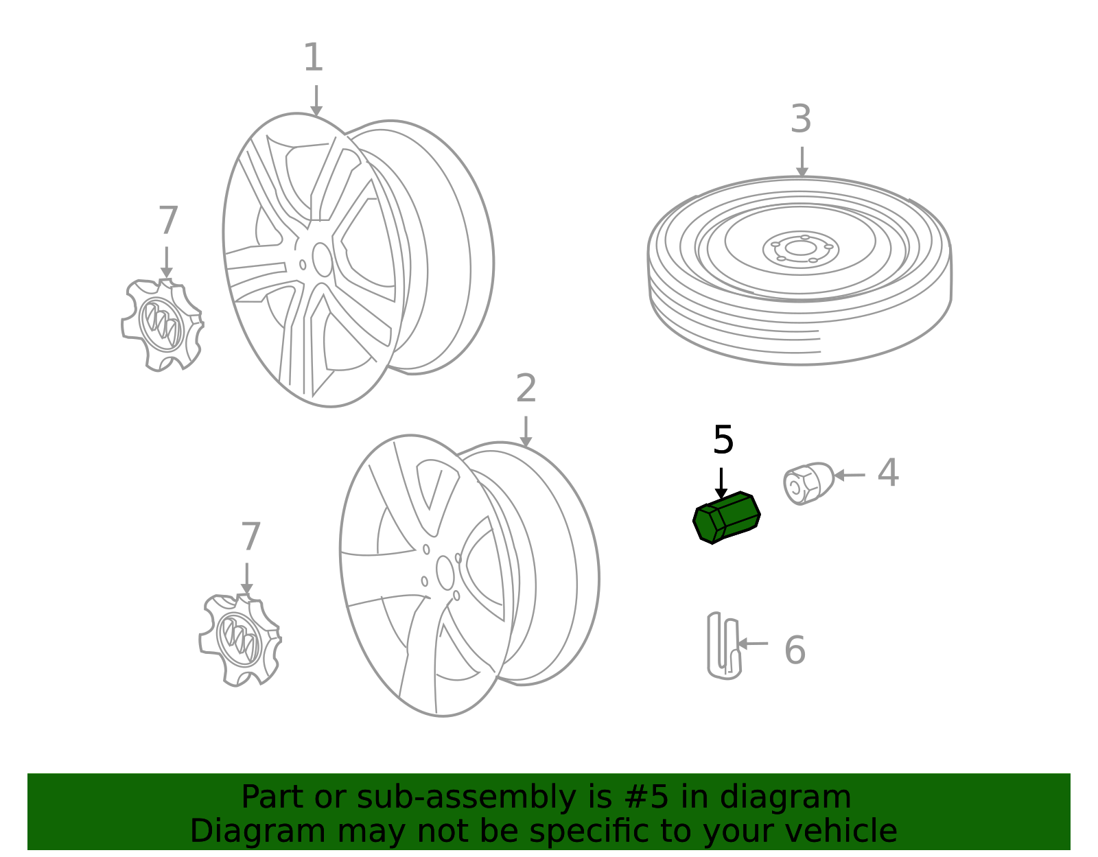 thumbnail image 2 of Genuine GM 92243847 Wheel Nut Caps, 20 Pack, For VE Commodore & Pontiac G8 2 of 5