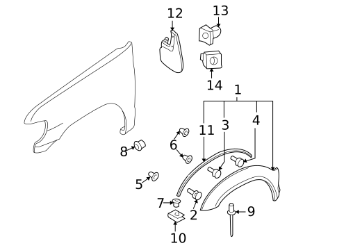 Exterior Trim - Fender for 1999 INFINITI QX4 #0
