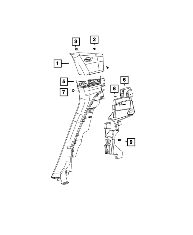 7KL18TX7AB - : C Pillar Molding, Right for Mopar Image