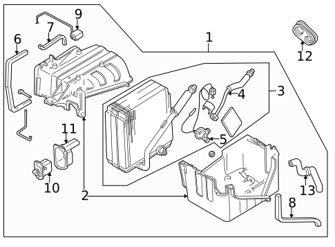 Condenser, Compressor & Lines for 1994 Subaru Impreza #1