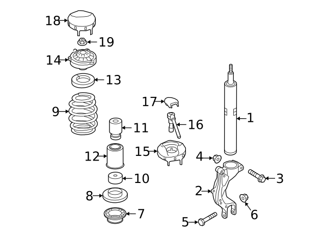 80A413031AK - : Suspension Shock Absorber for Audi Image