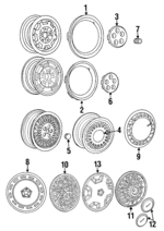 X089EA1 - Suspension: Center Cap for Dodge: Caravan, Daytona, Grand Caravan, Mini Ram, Monaco, Shadow Image