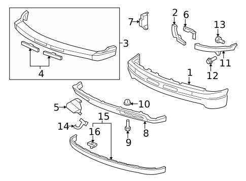 Bumper & Components - Front for 2003 Chevrolet Tahoe #0