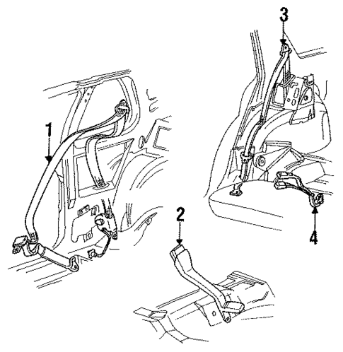 Front Seat Belts for 1994 Dodge Shadow #0