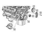 4593817AB - Cooling: Belt Tensioner for Chrysler: 300 | Dodge: Challenger, Charger, Magnum | Jeep: Grand Cherokee Image