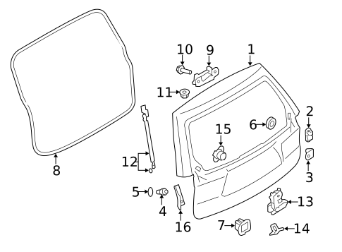 Gate & Hardware for 2013 Subaru Forester #0