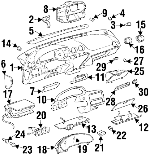 Instrument Panel Components for 1996 Pontiac Grand Am #0