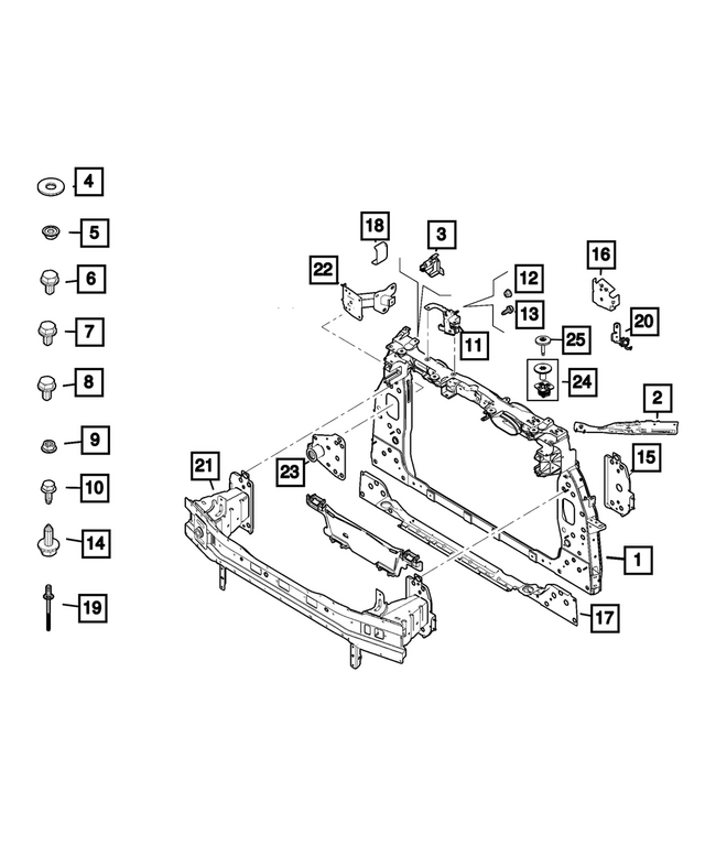 68625394AA - : Reinforcement Bracket, Left for Mopar Image