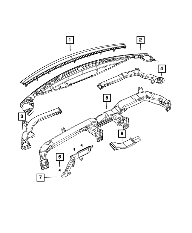 68277050AC - Air Conditioners and Heaters: Demister Duct for Mopar Image image