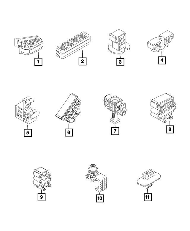 68171499AA - Brakes: Brake Line Clip for Chrysler: 200 | Dodge: Dart, Hornet | Fiat: 500X | Jeep: Cherokee, Compass, Renegade Image