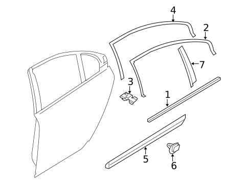 Exterior Trim - Rear Door for 2007 Volvo S80 #0