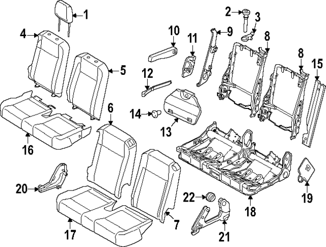 LK4Z9963805ED - Body: Cushion Cover for Ford Image