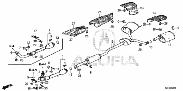 Exhaust Pipe - Muffler (2WD) for 2015 Acura TLX #0