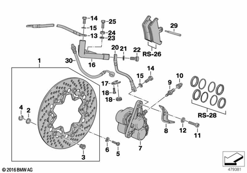 Front Wheel Brake for 1994 BMW-Motorrad K 1100 RS #1