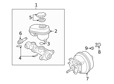 Master Cylinder - Components On Dash Panel for 2003 Oldsmobile Alero #0