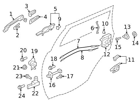 Rear Door for 2015 Mitsubishi Outlander #1