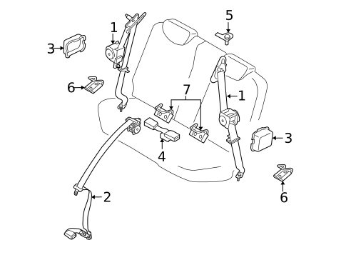 Rear Seat Belts for 2009 Kia Rio5 #0