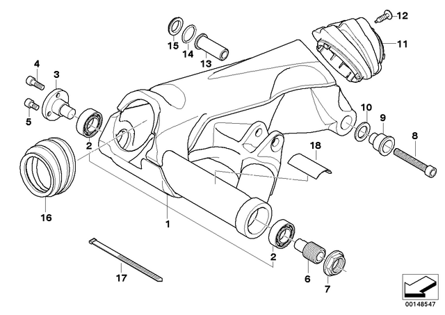33177690798 - : Rear Wheel Swinging Arm for BMW-Motorrad Image