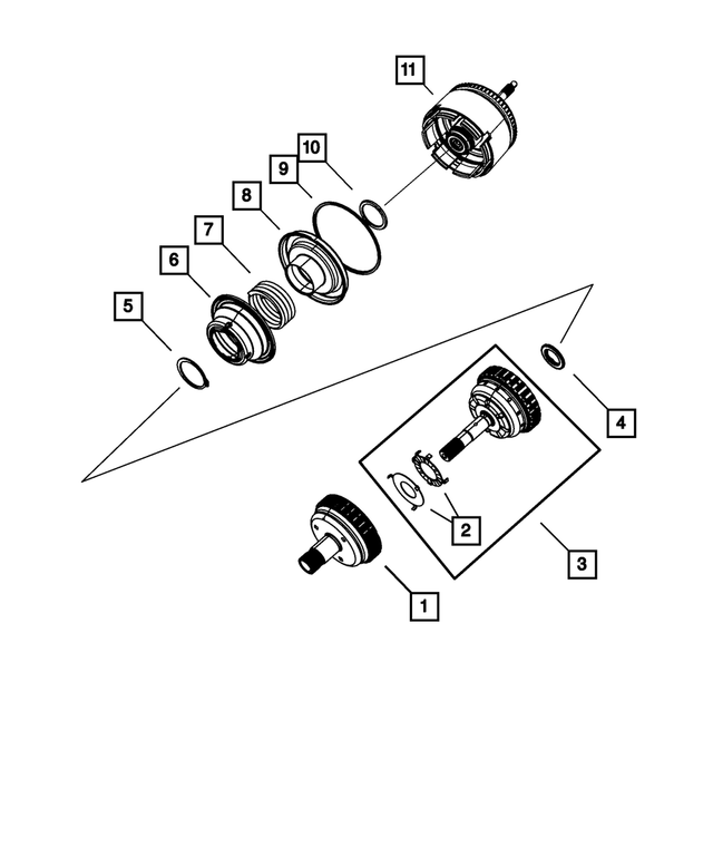 4659993AC - 62TE; 6-Speed; Automatic Transaxle: Overdrive Clutch Hub And Shaft for Mopar Image