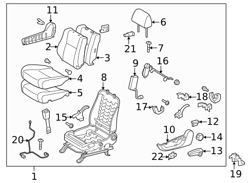 Driver Seat Components for 2010 Toyota Tundra #3