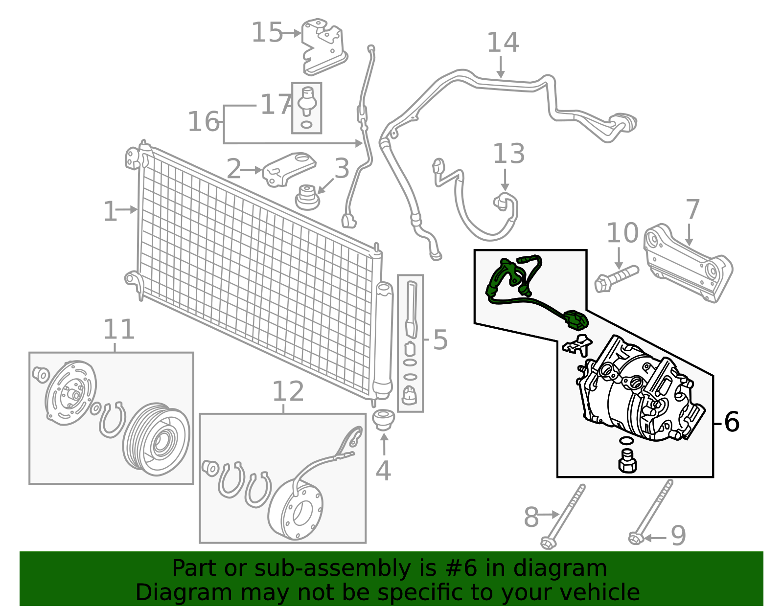 AC Compressor For Honda Acura TSX 2004-2008 - OEM 38810-RBB-A01 Replacement