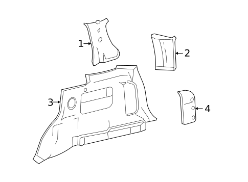 Interior Trim - Quarter Panels for 2006 Mercury Mariner #0
