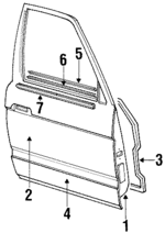 1247203305 - Body: Door Shell for Mercedes-Benz Image
