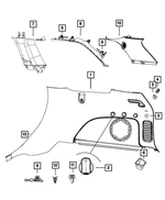 1TX99DX9AE - : D Pillar Molding, Left for Mopar Image