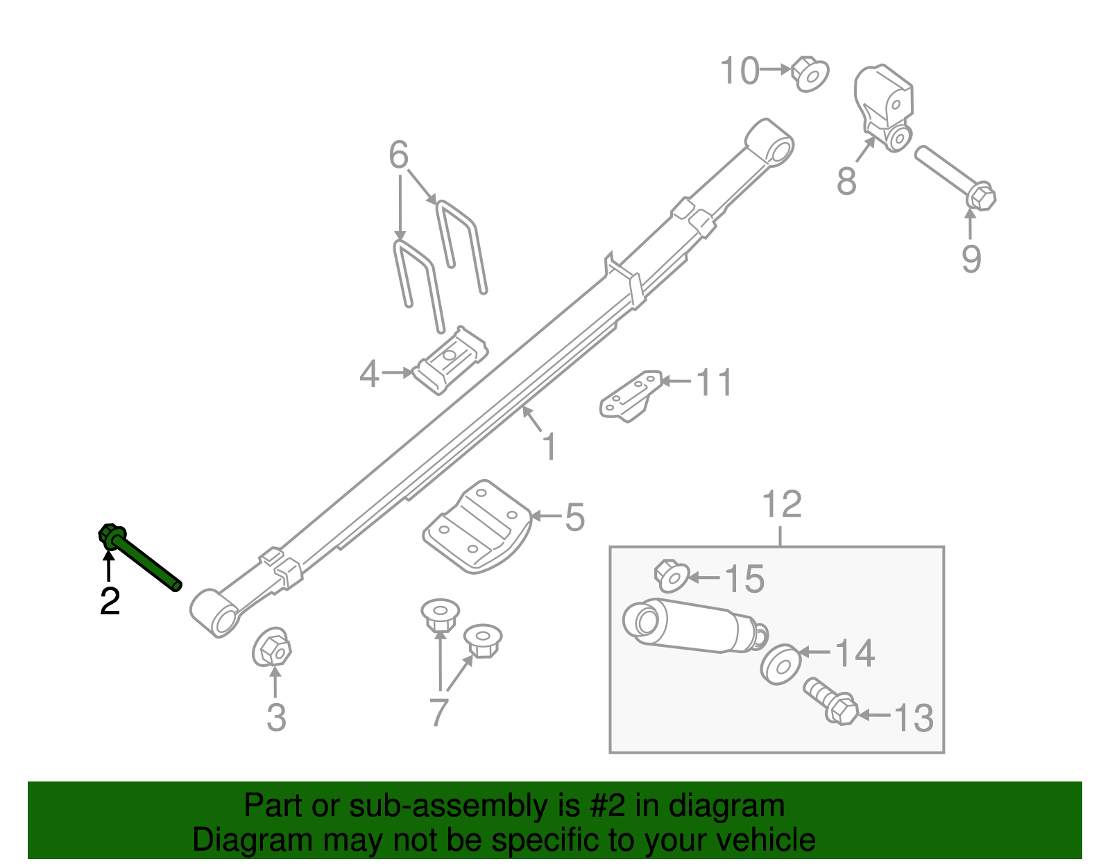 2012-2024 Nissan Leaf Spring Bolt 55080-ZY00A | Parts for