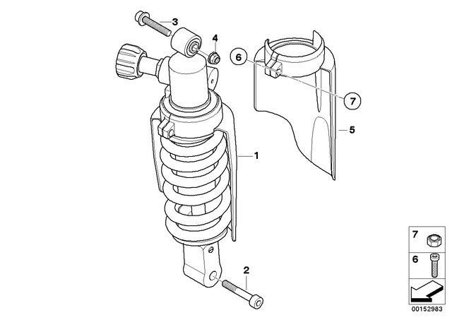 33537700667 - : Mudguard, Spring Strut for BMW-Motorrad Image
