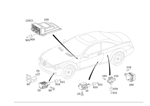 Belt Locking Retractor, Airbag and Sidebag for 2006 Mercedes-Benz CL65 AMG #0