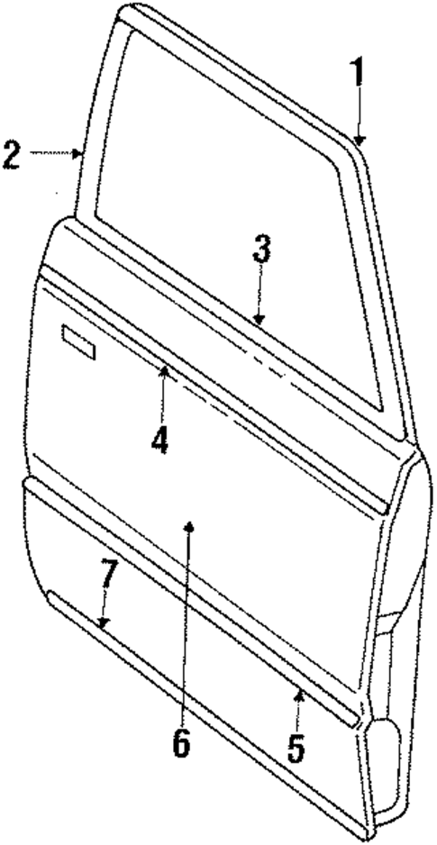 Exterior Trim - Door for 1987 Mercury Lynx #0