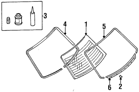 Glass & Hardware - Back for 1997 Nissan 200SX #0