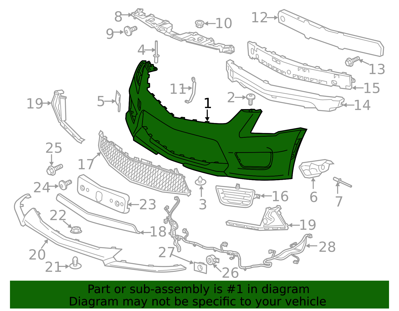 2016-2019 Cadillac ATS Front Upper Bumper Cover 23282327 GM ...