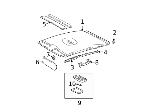 Interior Trim - Roof for 2004 Pontiac Vibe #1