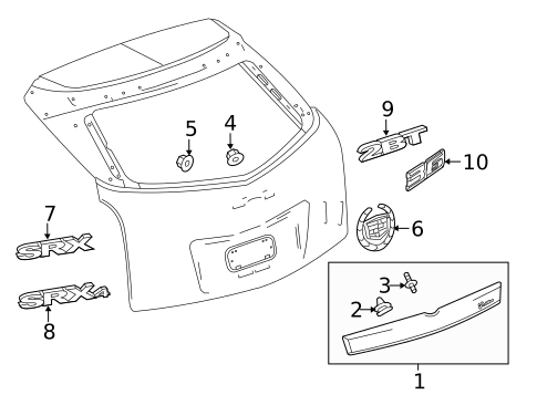 Exterior Trim - Lift Gate for 2013 Cadillac SRX #0