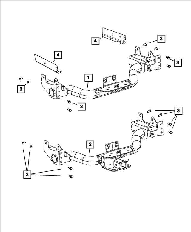 55398752AA - Frame, Bumper and Fascia: Trailer Hitch Mounting Reinforcement for Mopar Image