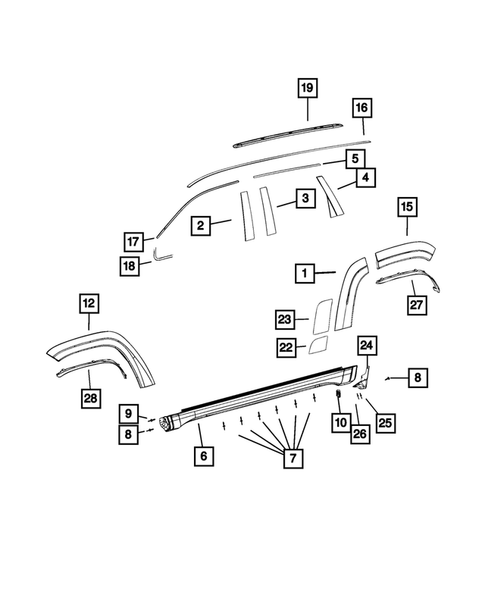 Moldings and Ornamentation for 2020 Jeep Grand Cherokee #2