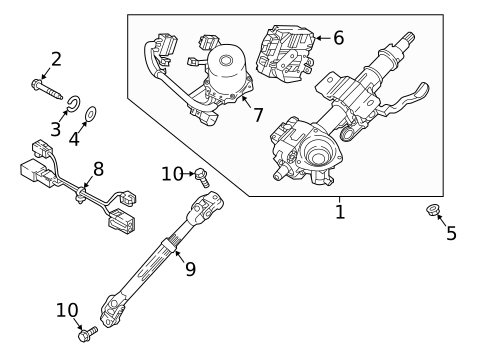 Steering Column Assembly for 2018 Hyundai Sonata #0