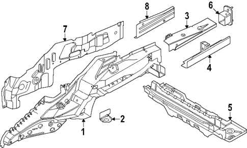 Rear Floor & Rails for 2024 BMW 530i #0