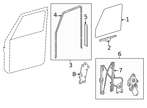 Glass - Front Door for 2010 Mercedes-Benz G55 AMG #0