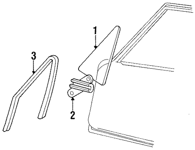 EOVY5421412A - Body: Vent Glass for Lincoln: Continental, Town Car Image