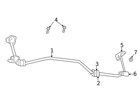 Stabilizer Bar & Components for 2007 Dodge Dakota #1