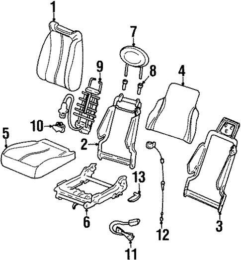 Front Seat Components for 2002 Mercury Cougar #0
