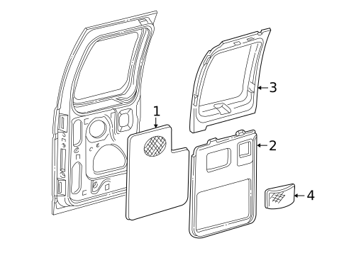 Interior Trim - Back Door for 1993 Ford E-350 Econoline #0