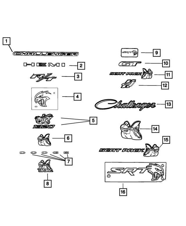 68420593AA - Exterior Ornamentation: Nameplate, Right for Mopar Image image