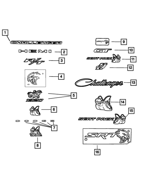 Nameplates for 2021 Dodge Challenger #0